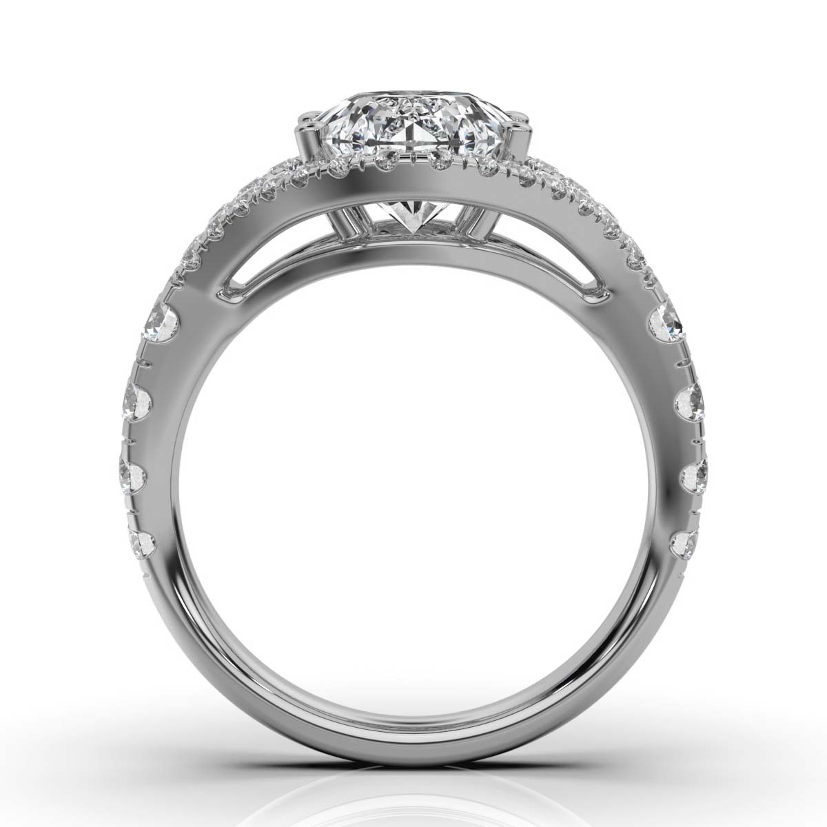 14K White Gold Lorelai Split Shank Lab Grown Diamond Engagement Ring (1 1/20 ct. tw)