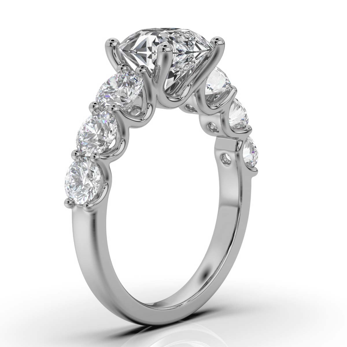 14K White Gold Dominique Accents Lab Grown Diamond Ring (1 1/2 ct. tw)