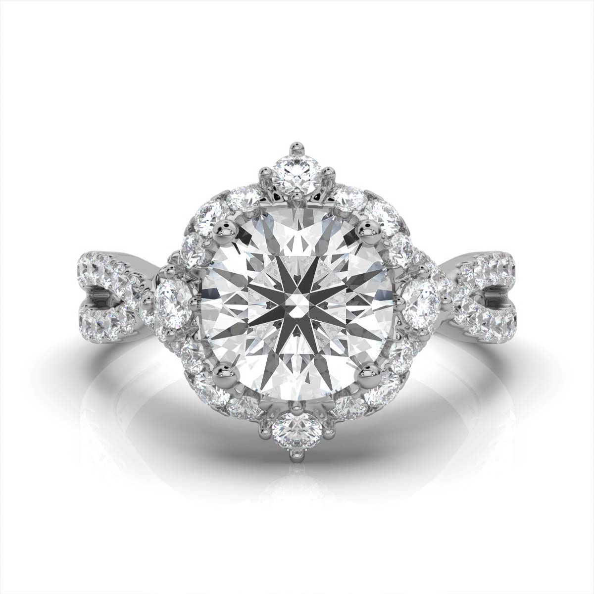 14K White Gold Philomena Halo Lab Grown Diamond Engagement Ring (1/2 ct. tw)