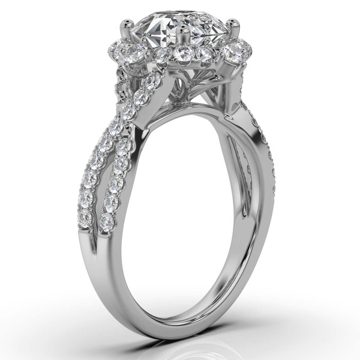 14K White Gold Philomena Halo Lab Grown Diamond Engagement Ring (1/2 ct. tw)