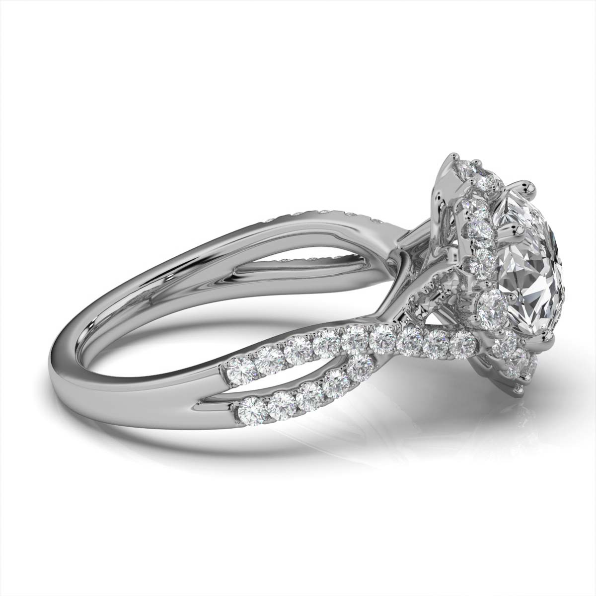 14K White Gold Philomena Halo Lab Grown Diamond Engagement Ring (1/2 ct. tw)