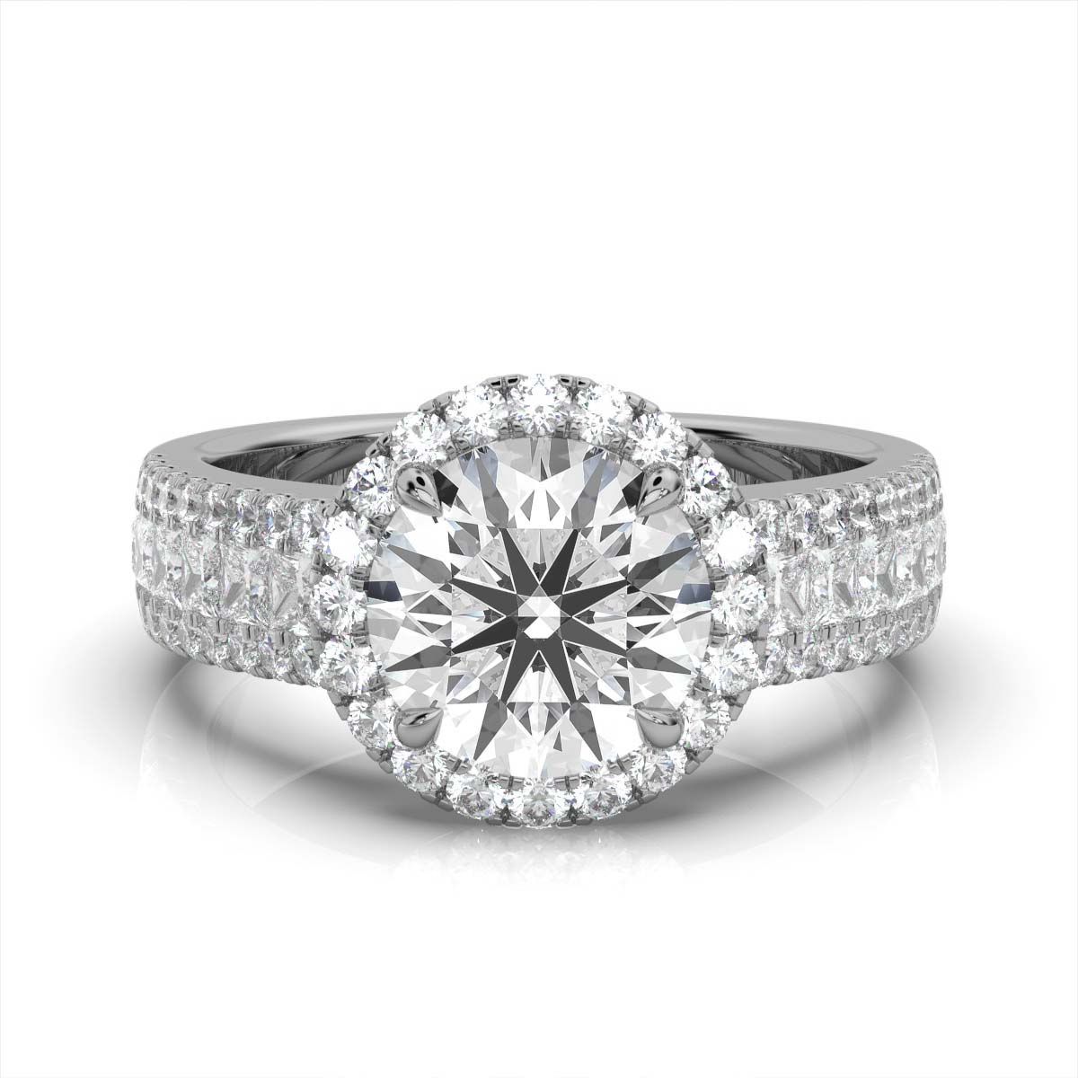 14K White Gold Biljana Halo Lab Grown Diamond Ring (1 1/3 ct. tw)