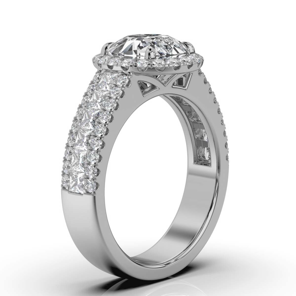 14K White Gold Biljana Halo Lab Grown Diamond Ring (1 1/3 ct. tw)