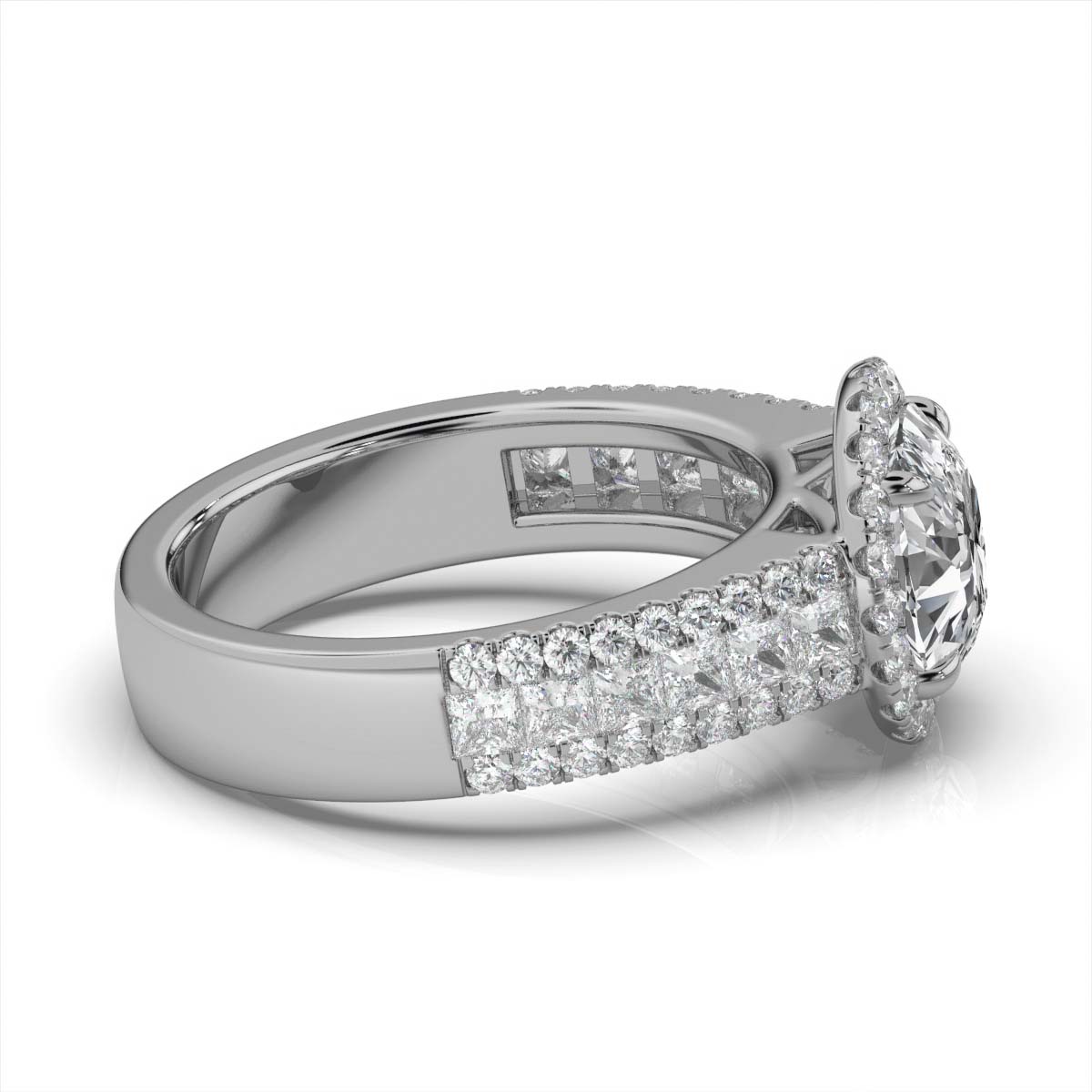 14K White Gold Biljana Halo Lab Grown Diamond Ring (1 1/3 ct. tw)