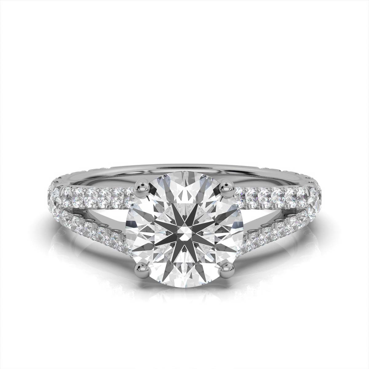 14K White Gold Suki Split Shank Lab Grown Diamond Ring (1 1/3 ct. tw)