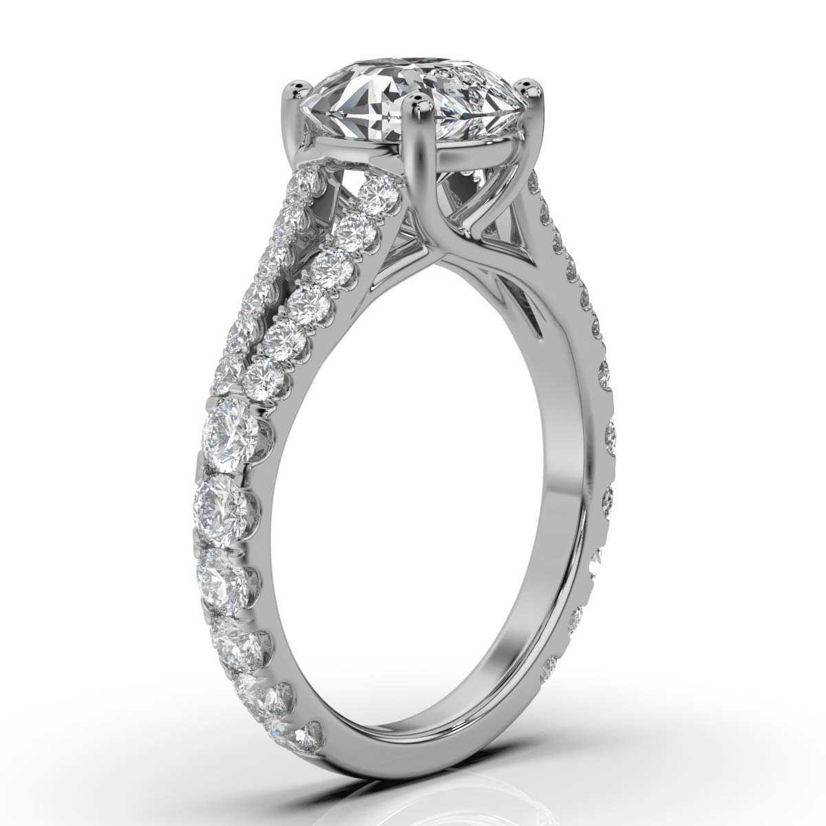 14K White Gold Suki Split Shank Lab Grown Diamond Ring (1 1/3 ct. tw)