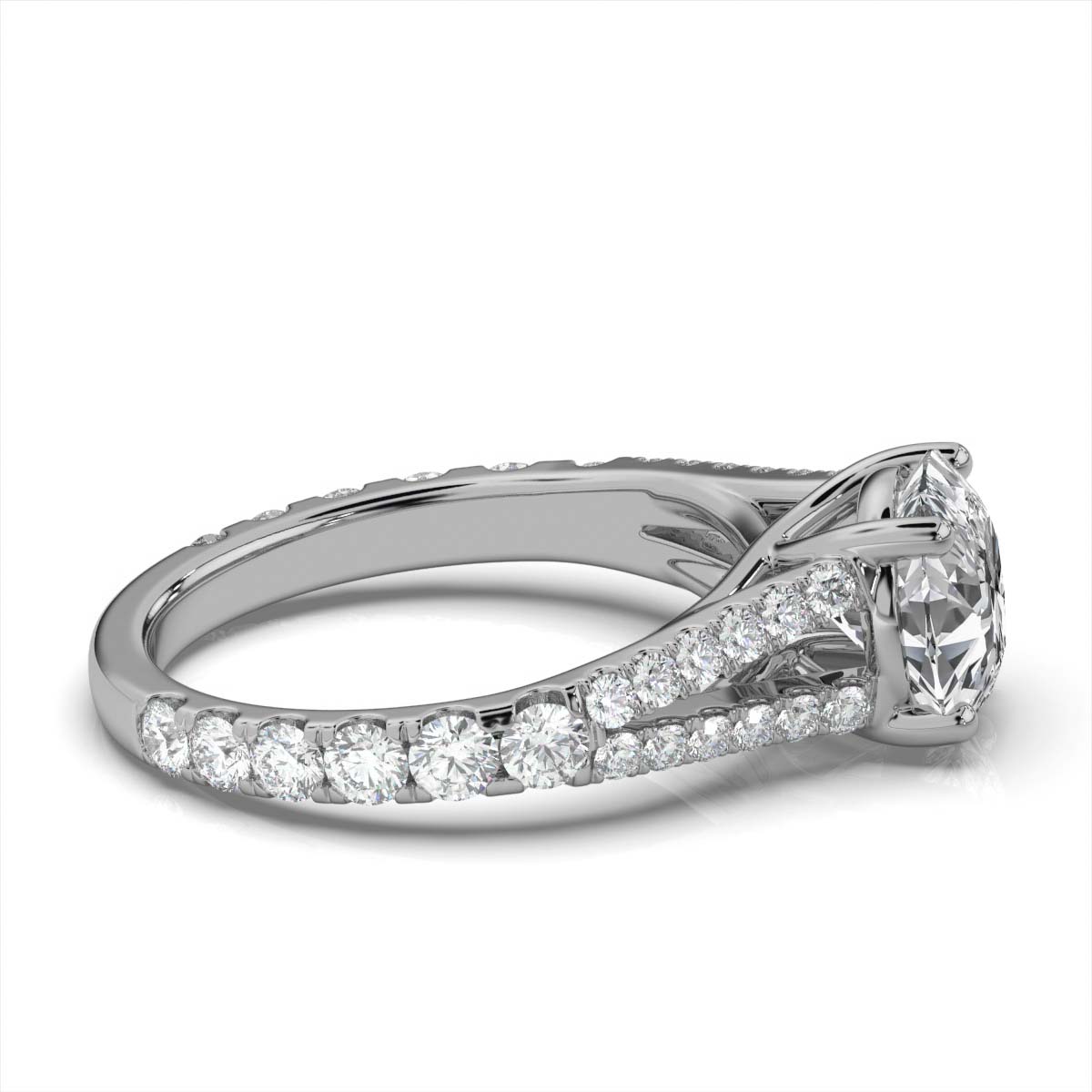 14K White Gold Suki Split Shank Lab Grown Diamond Ring (1 1/3 ct. tw)
