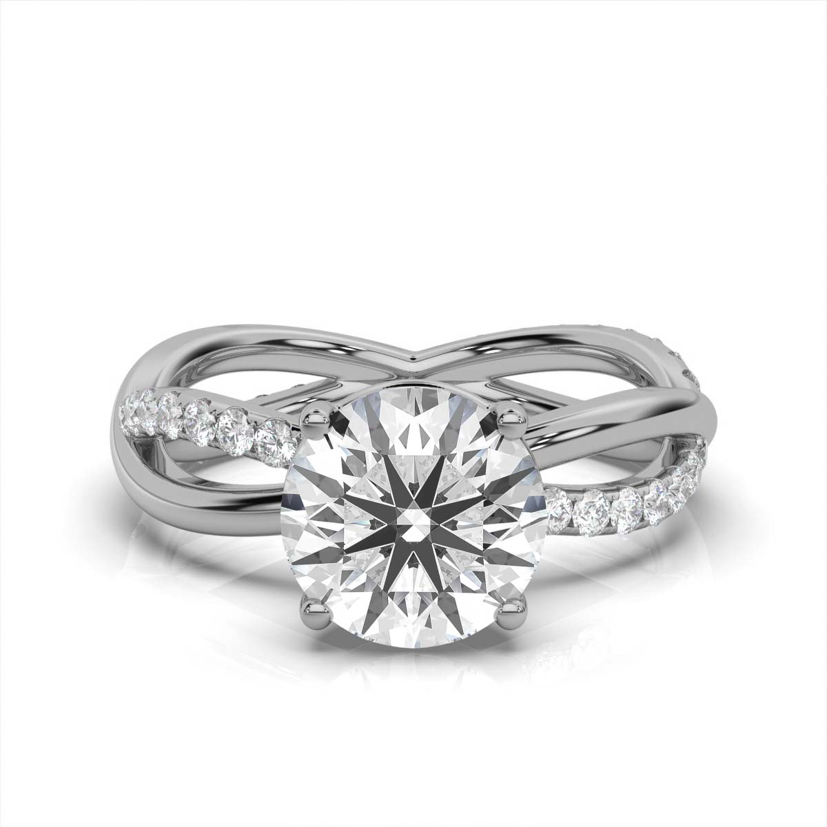 14K White Gold Heaven Intertwined Lab Grown Diamond Ring (1/2 ct. tw)
