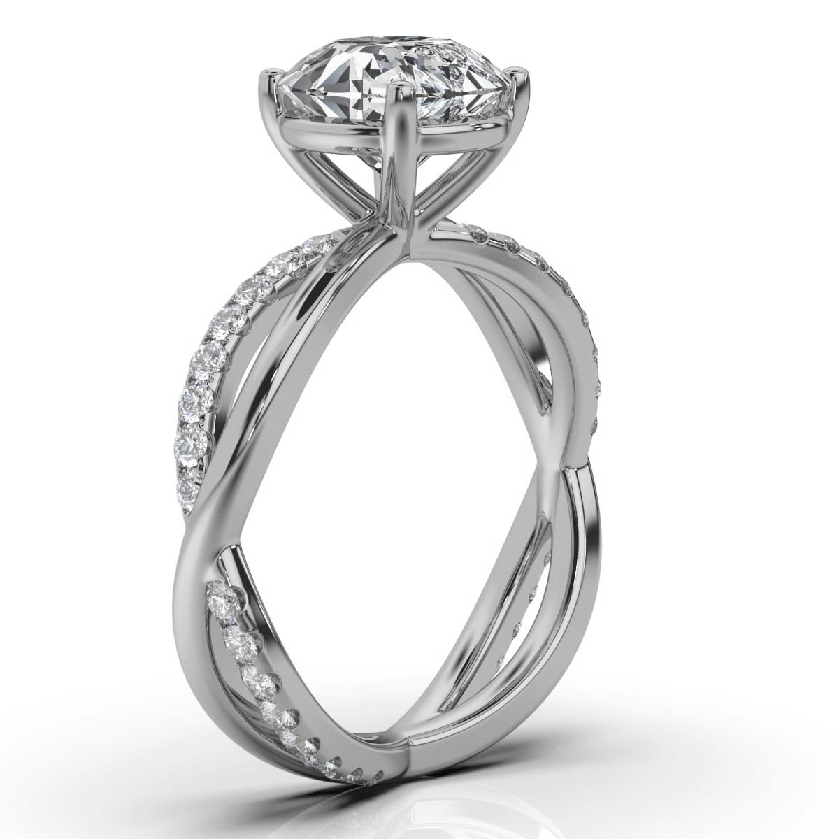 14K White Gold Heaven Intertwined Lab Grown Diamond Ring (1/2 ct. tw)