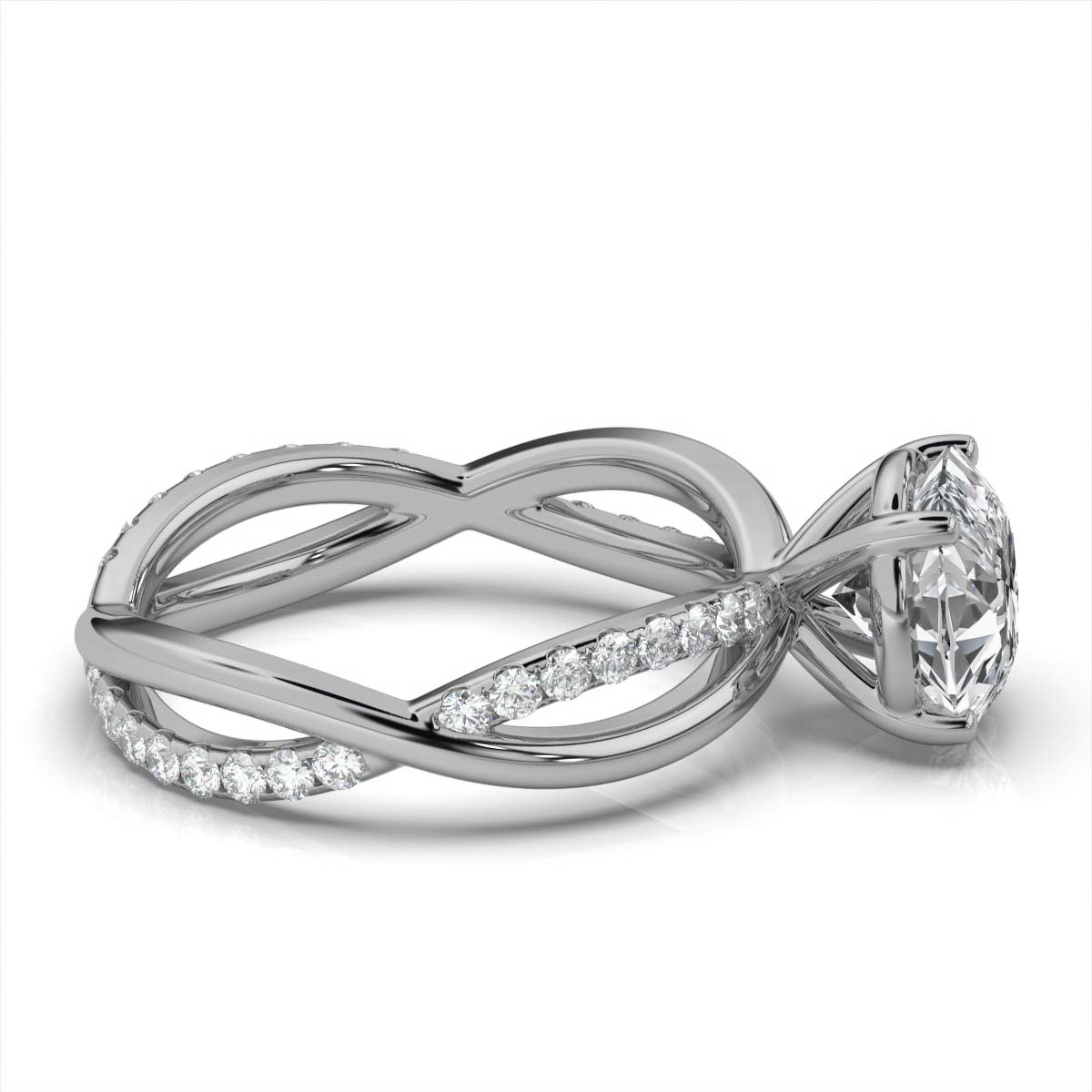 14K White Gold Heaven Intertwined Lab Grown Diamond Ring (1/2 ct. tw)