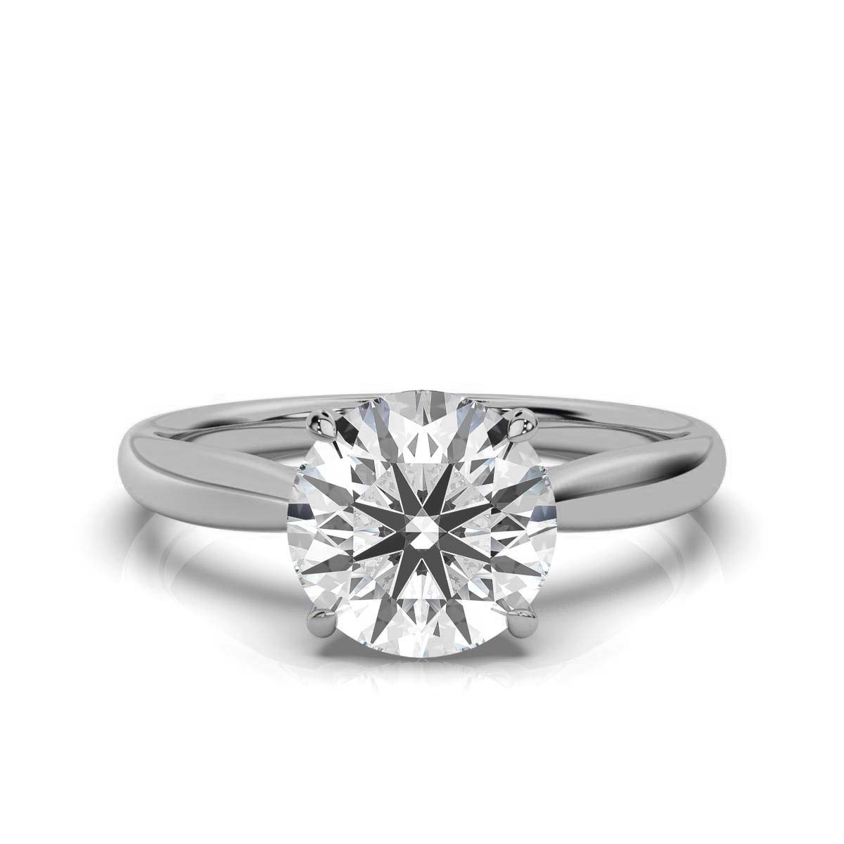 14K White Gold Casey Solitaire Ring 