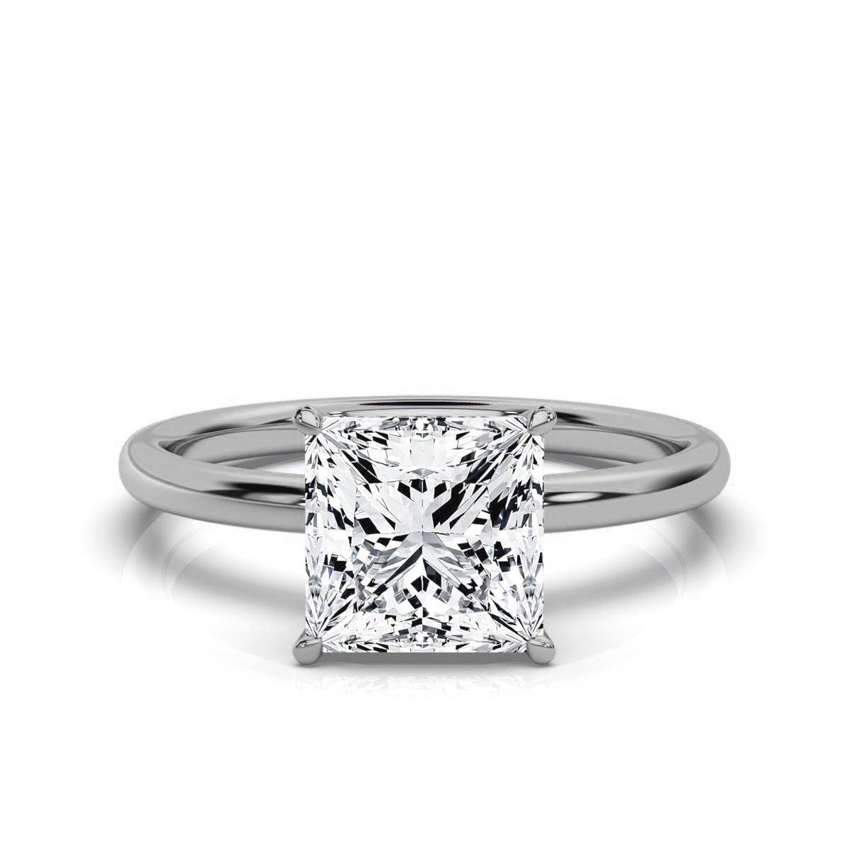 14K White Gold Natti Solitaire Ring 