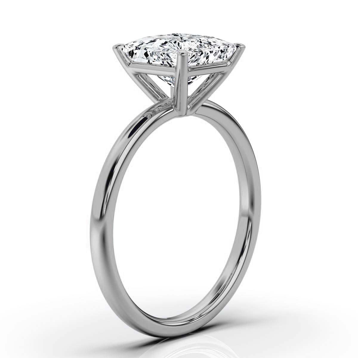 14K White Gold Natti Solitaire Ring 