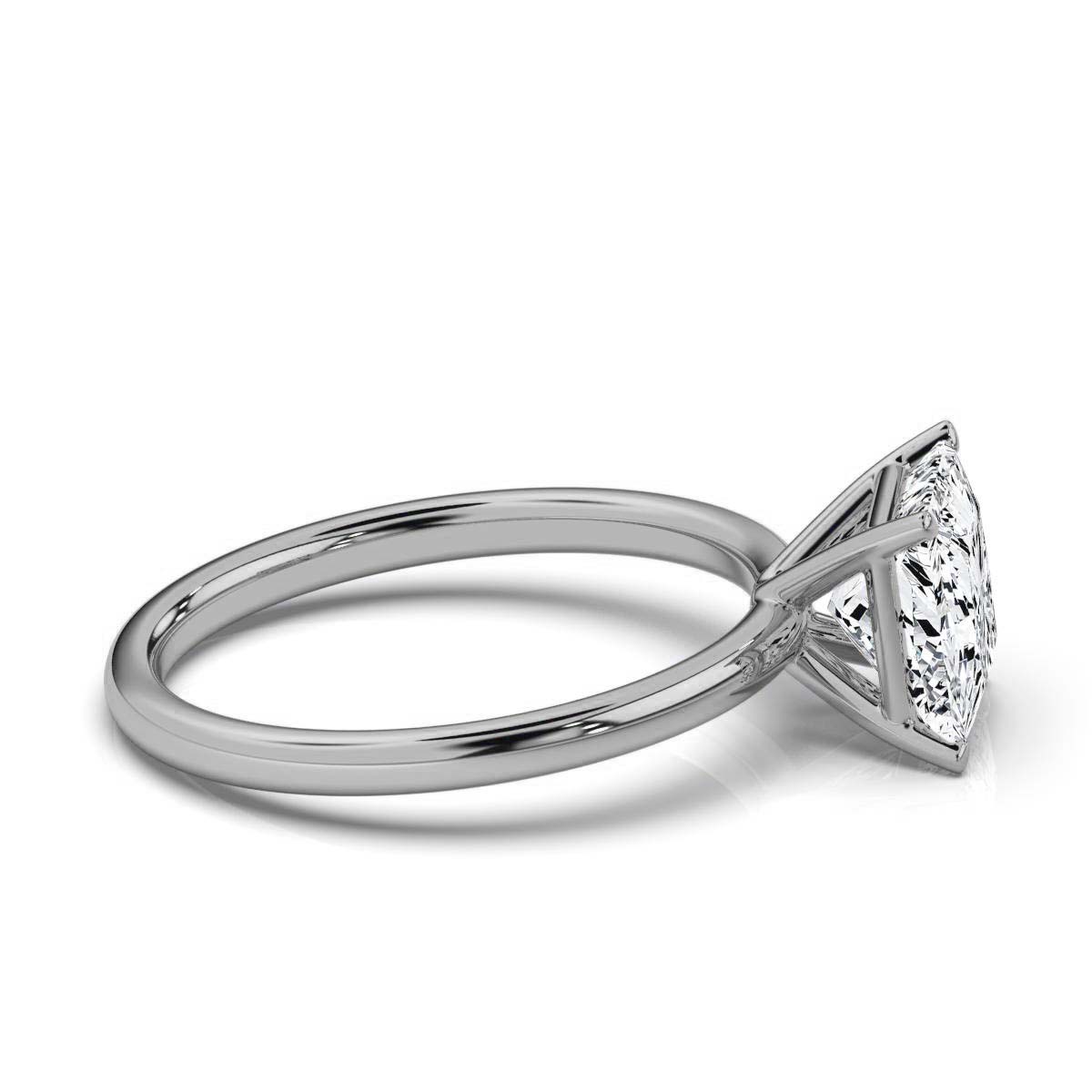 14K White Gold Natti Solitaire Ring 