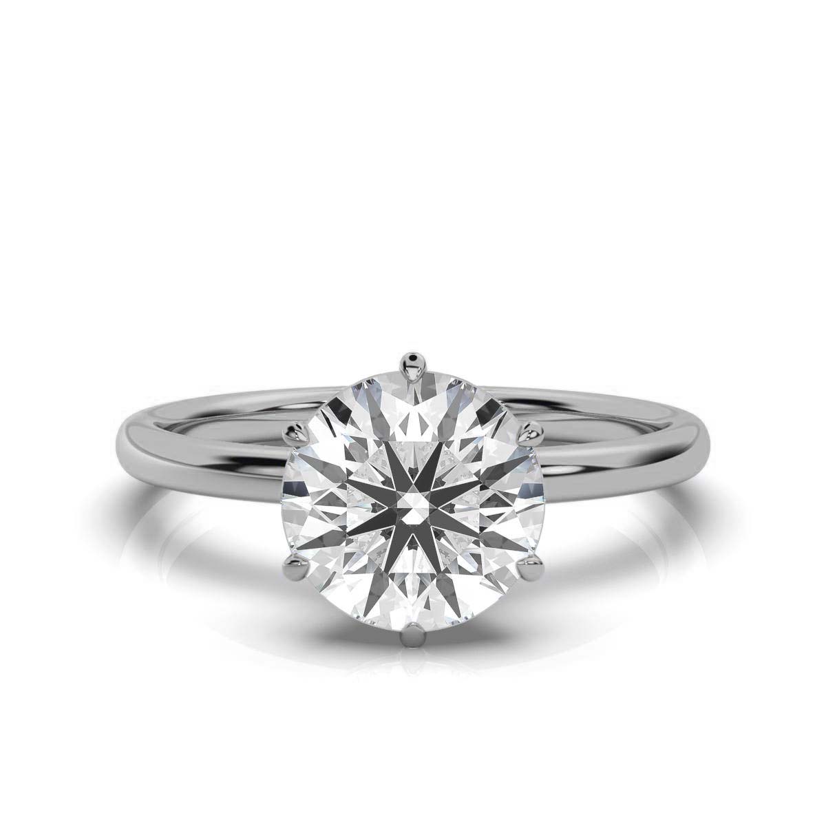 14K White Gold Natti Solitaire Ring 