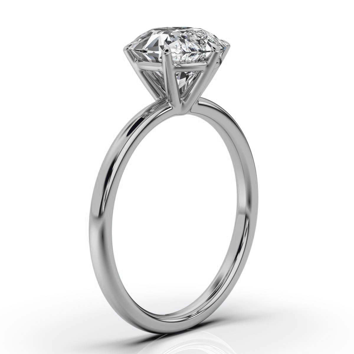 14K White Gold Natti Solitaire Ring 