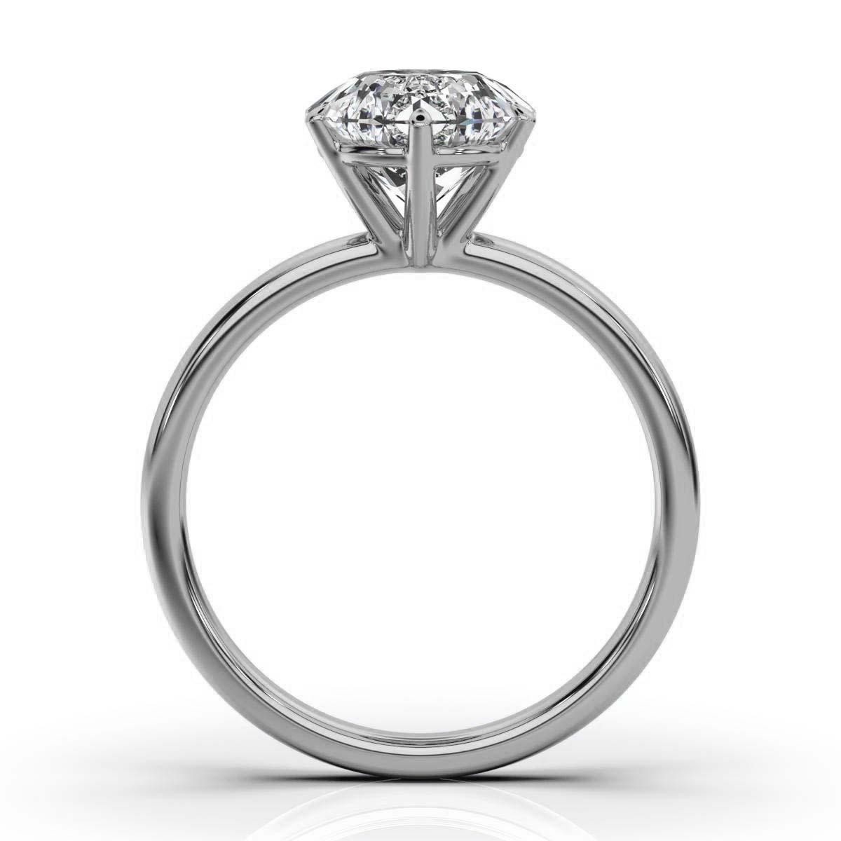 14K White Gold Natti Solitaire Ring 