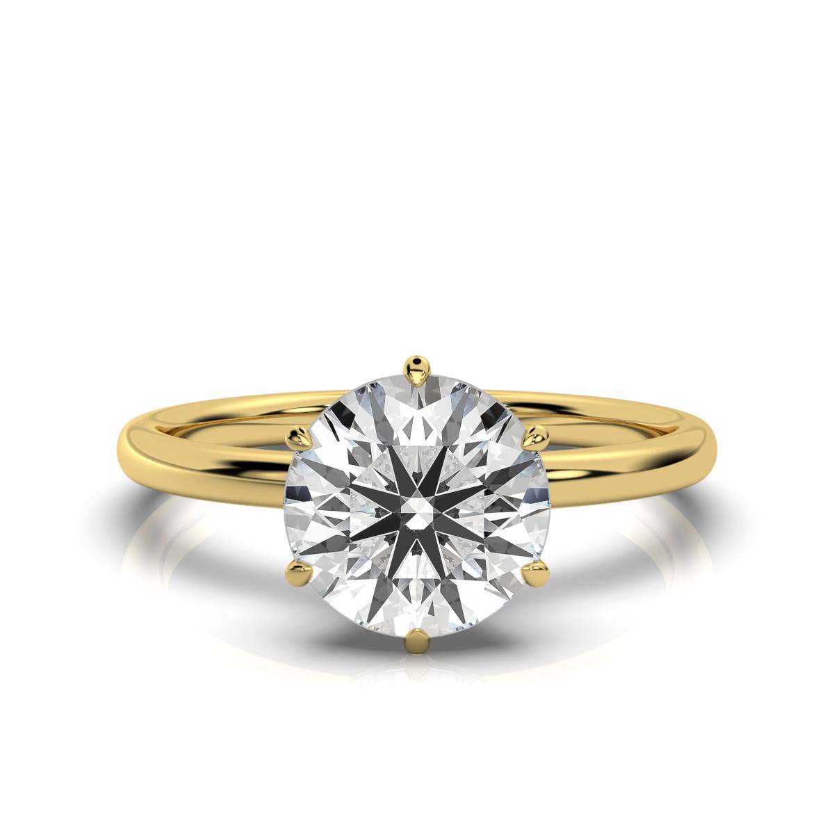 14K Yellow Gold Natti Solitaire Ring 