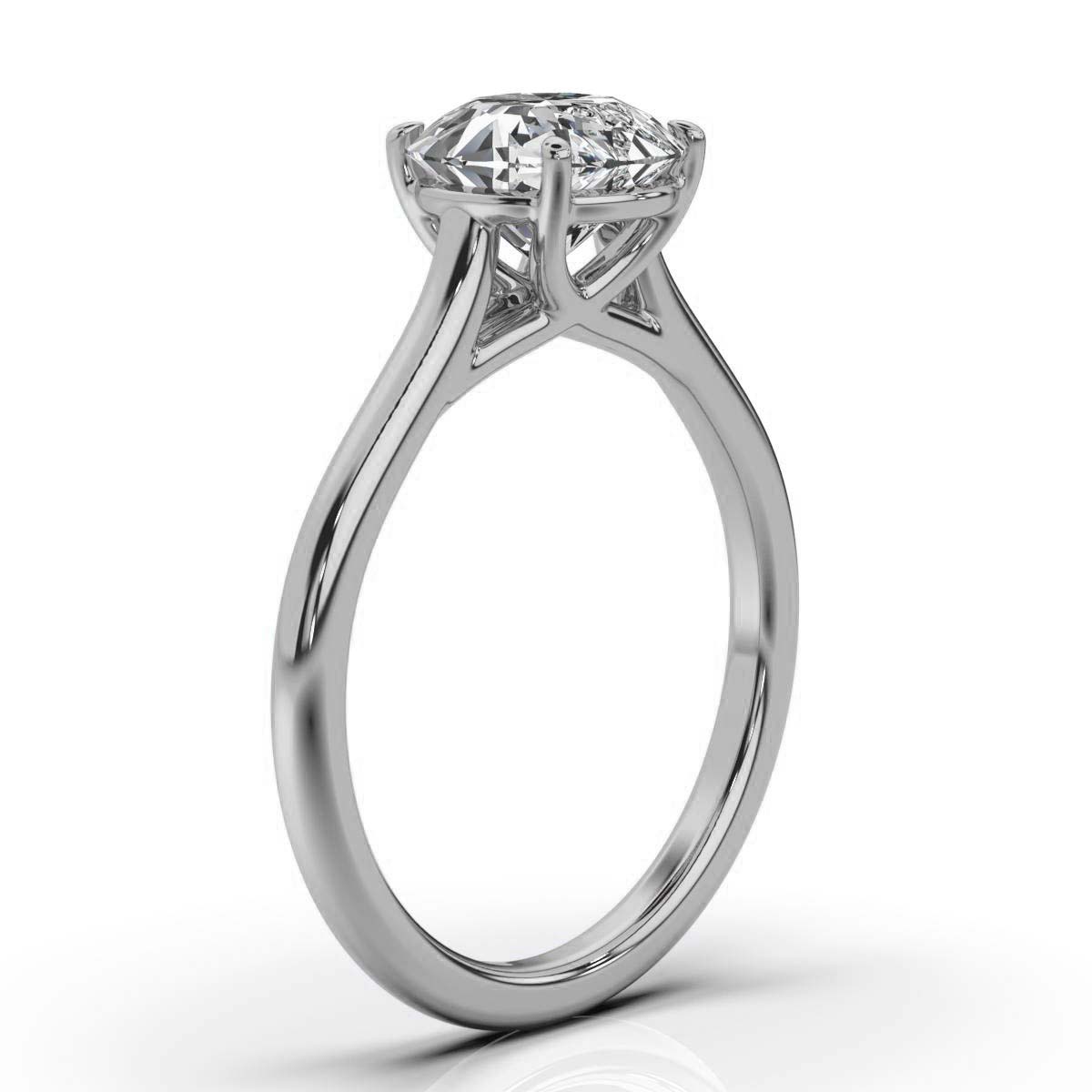 14K White Gold Andrea Solitaire Ring 