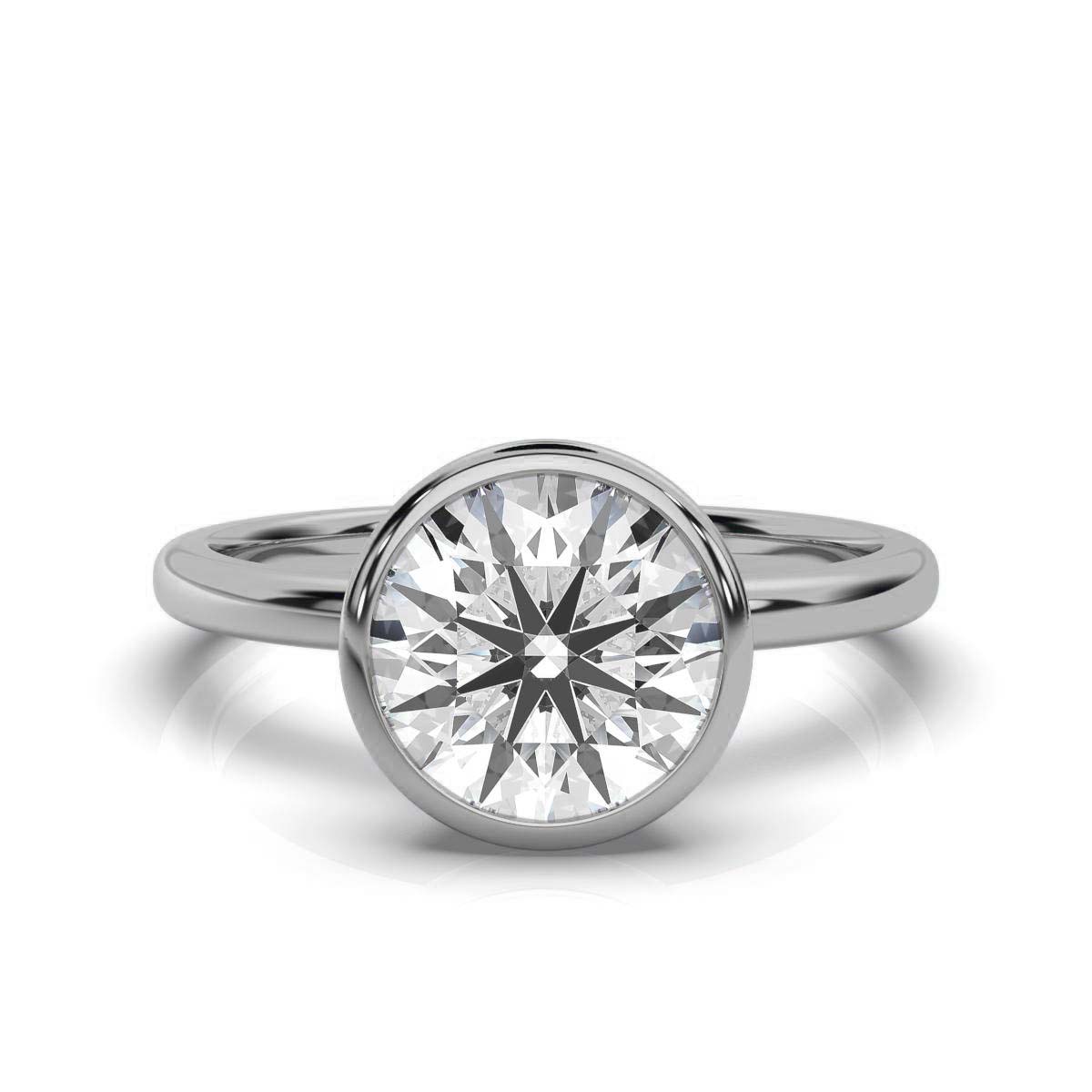 14K White Gold Deja Solitaire Ring 