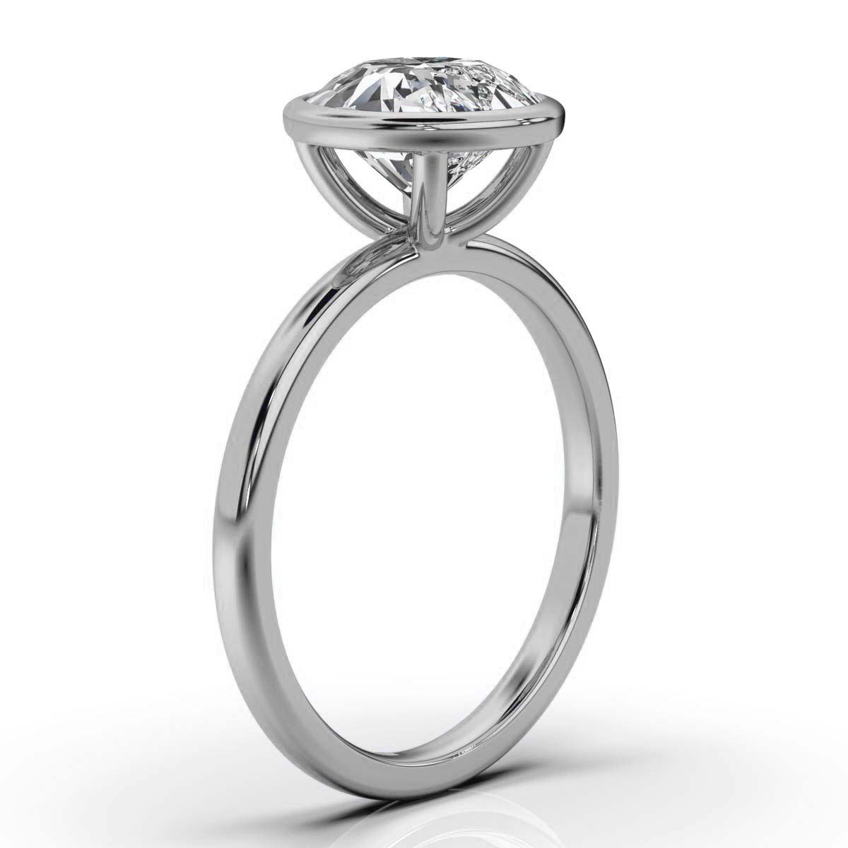 14K White Gold Deja Solitaire Ring 