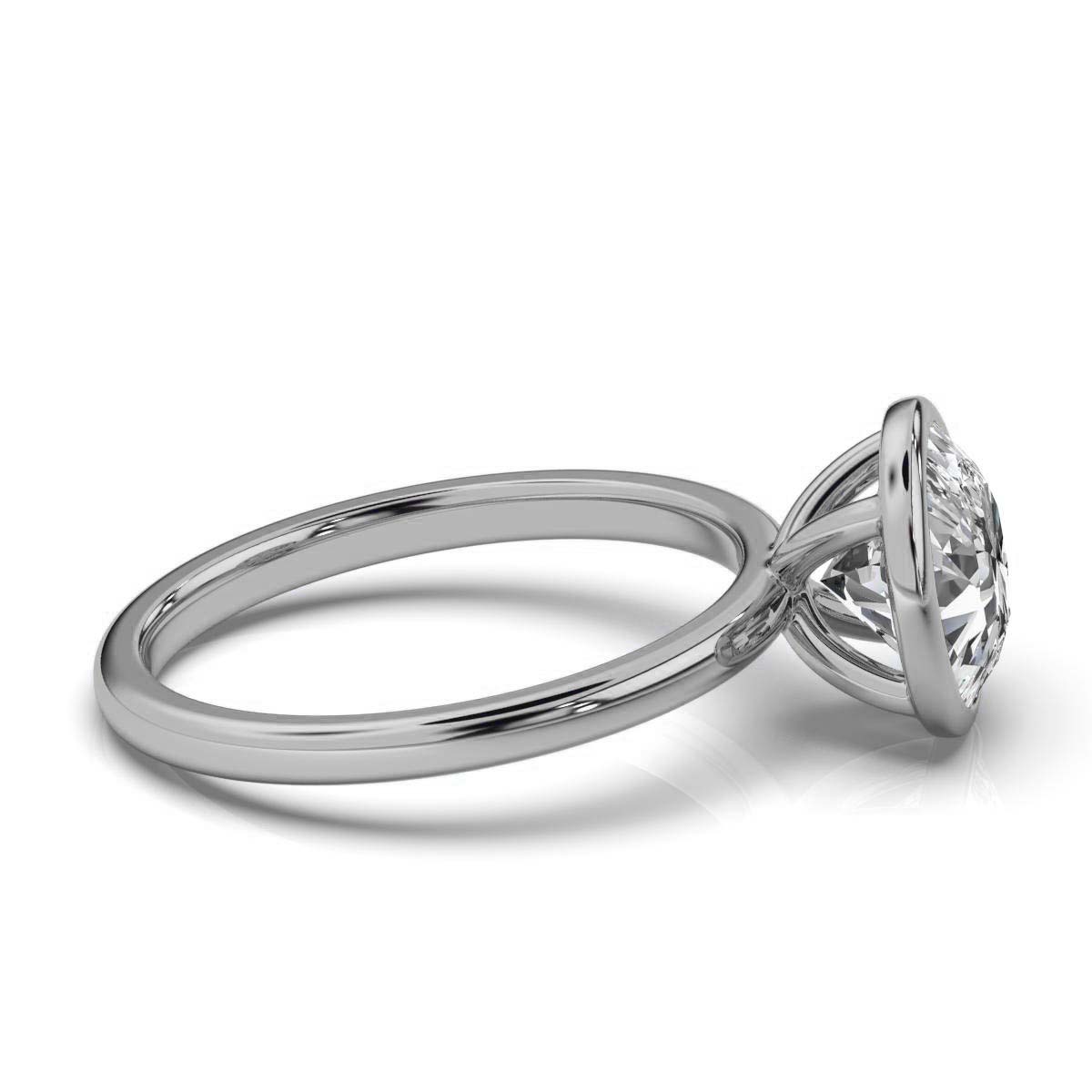 14K White Gold Deja Solitaire Ring 