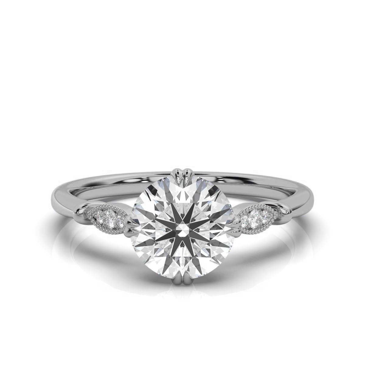 14K White Gold Drea Lab Grown Diamond Ring (1/20 ct. tw)
