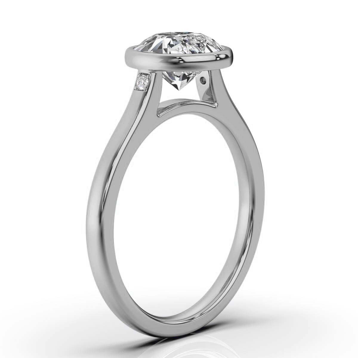14K White Gold Yonit Bezel Set Lab Grown Diamond Ring (0.02 ct. tw)