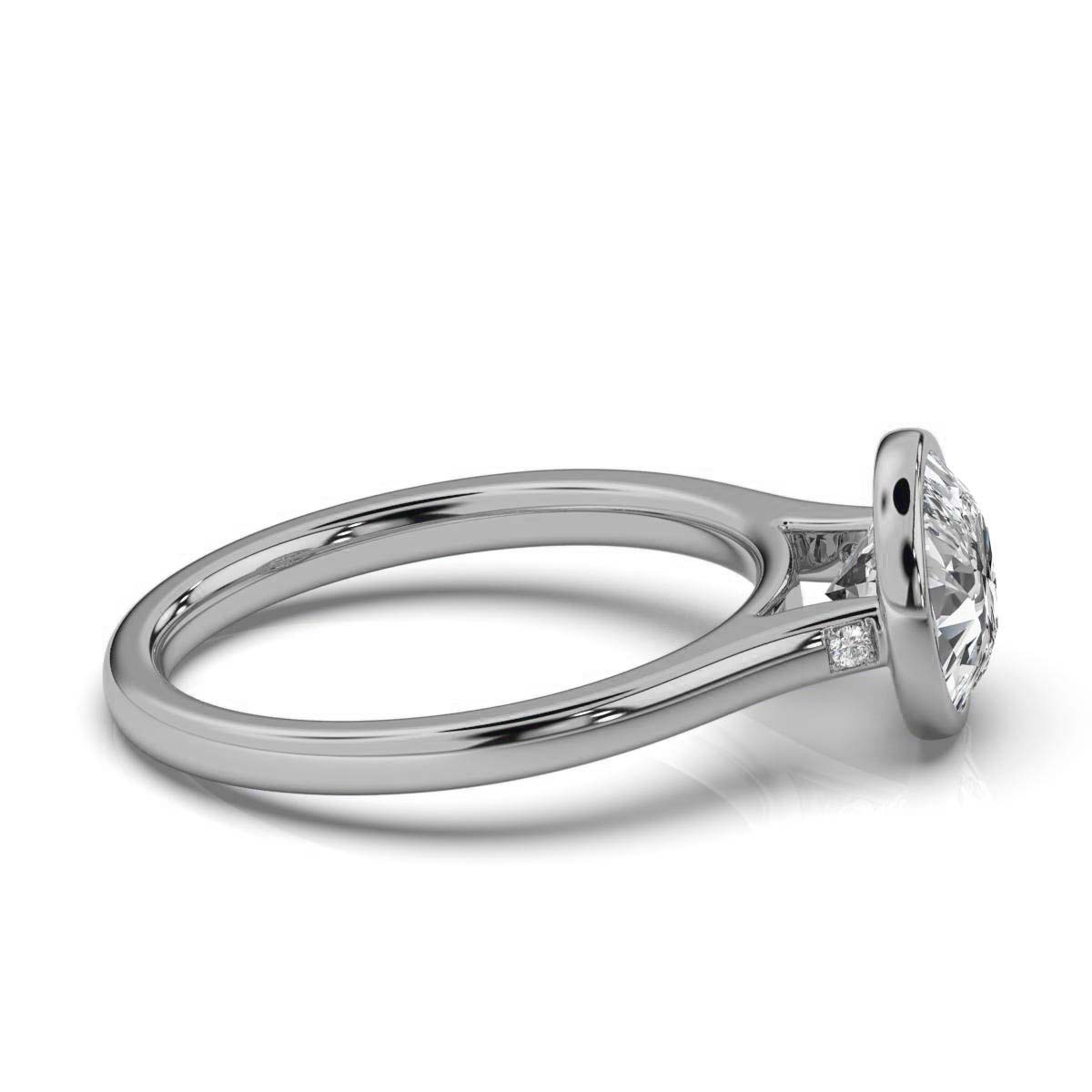 14K White Gold Yonit Bezel Set Lab Grown Diamond Ring (0.02 ct. tw)