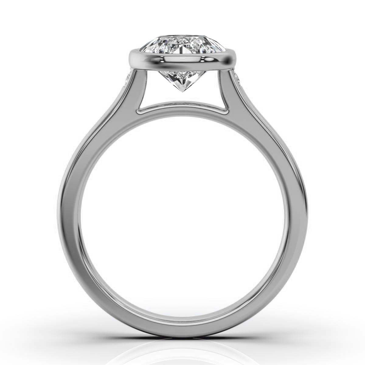 14K White Gold Yonit Bezel Set Lab Grown Diamond Ring (0.02 ct. tw)