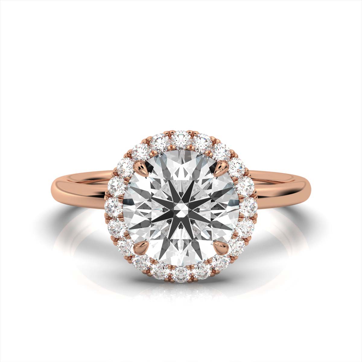 18K Rose Gold Loretta Hidden Accents Halo Lab Grown Diamond Ring (2/5 ct. tw)