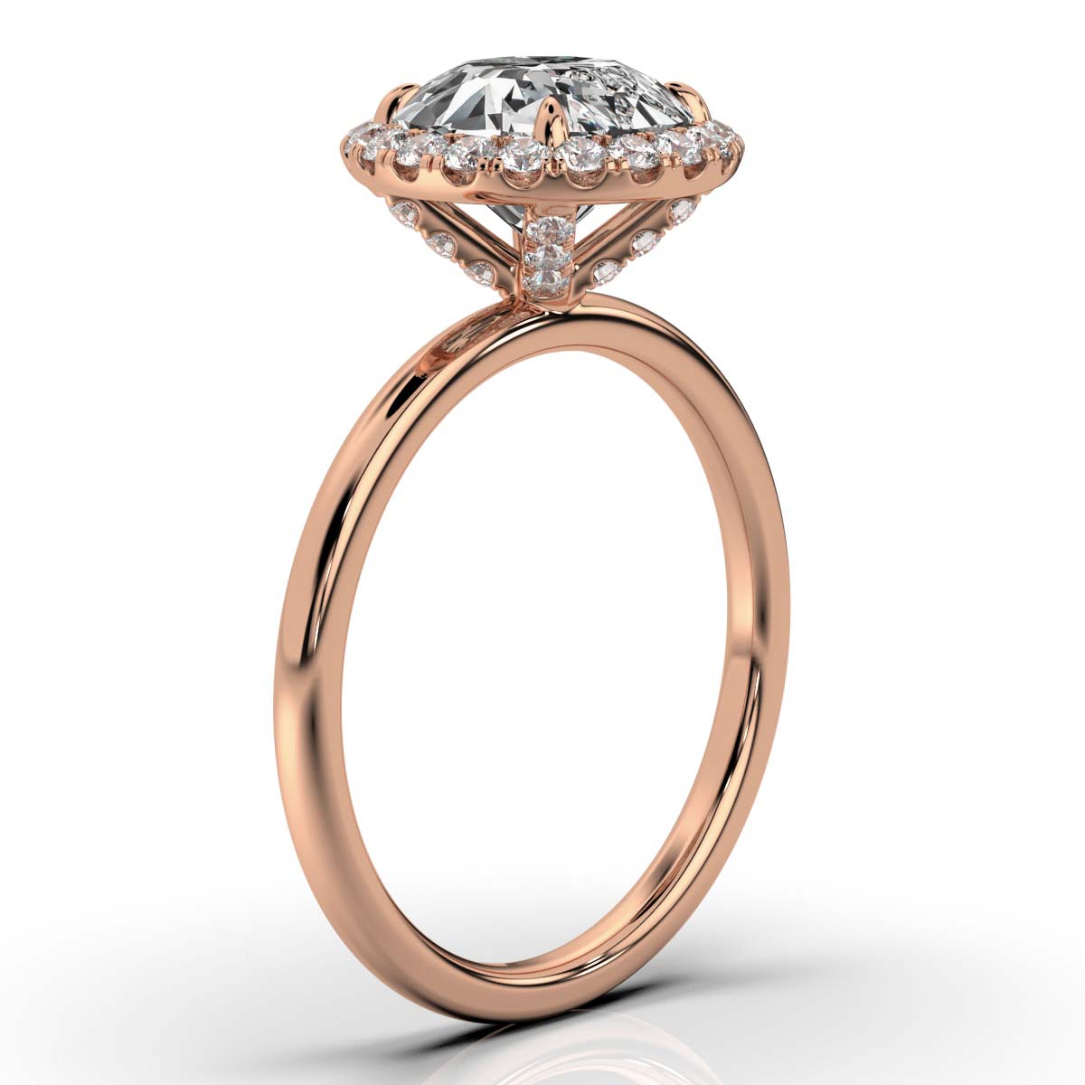 18K Rose Gold Loretta Hidden Accents Halo Lab Grown Diamond Ring (2/5 ct. tw)