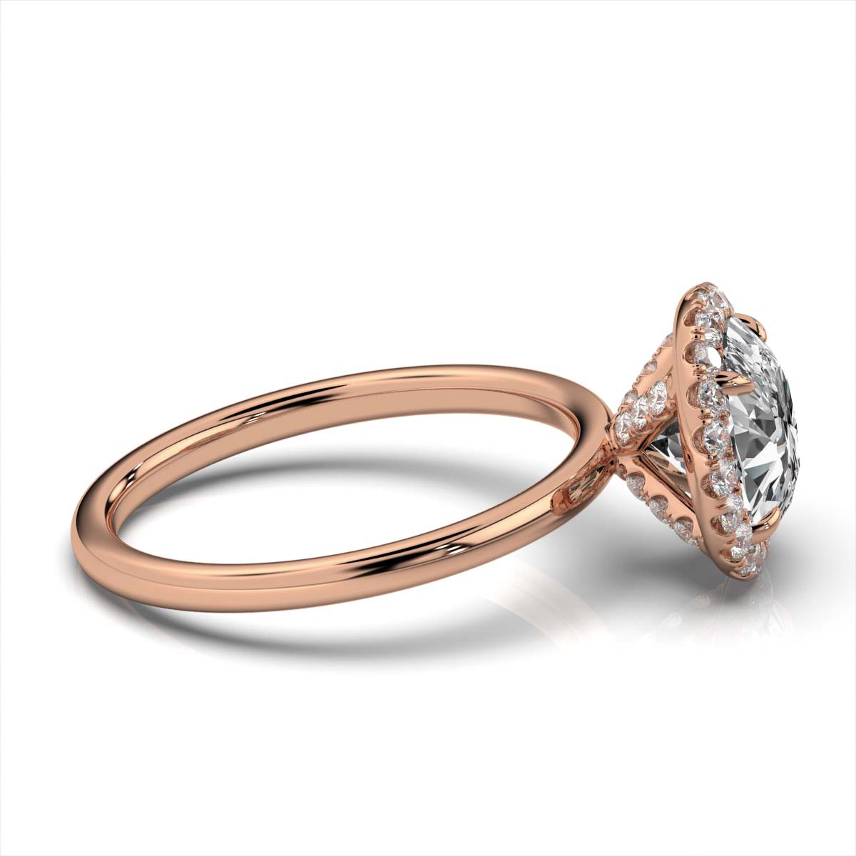 18K Rose Gold Loretta Hidden Accents Halo Lab Grown Diamond Ring (2/5 ct. tw)