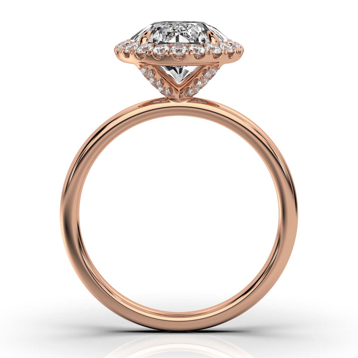 18K Rose Gold Loretta Hidden Accents Halo Lab Grown Diamond Ring (2/5 ct. tw)