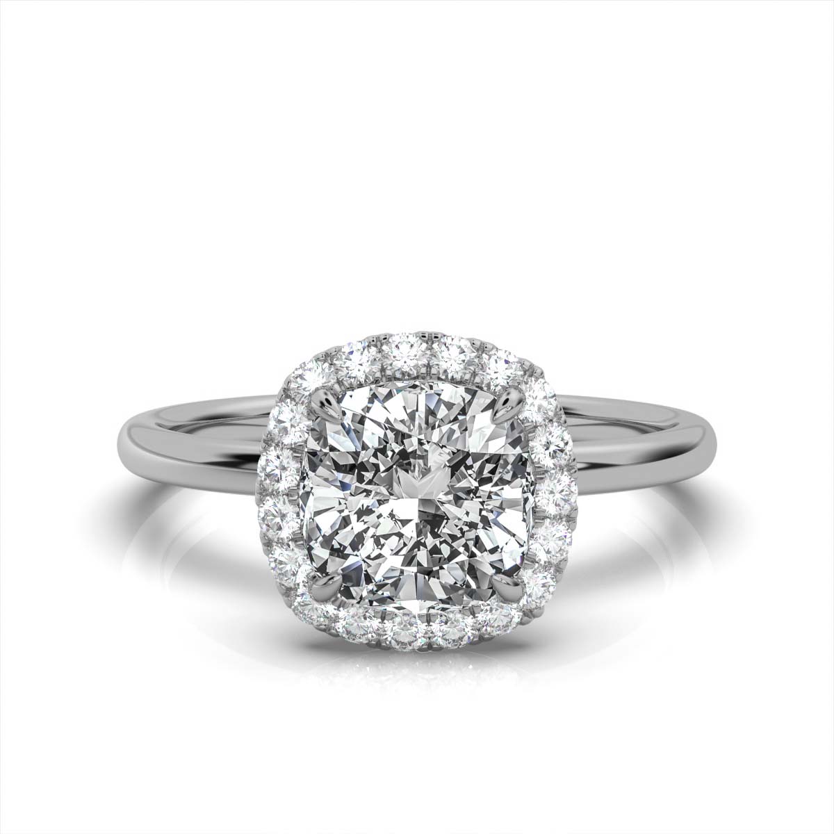 14K White Gold Loretta Hidden Accents Halo Lab Grown Diamond Ring (2/5 ct. tw)