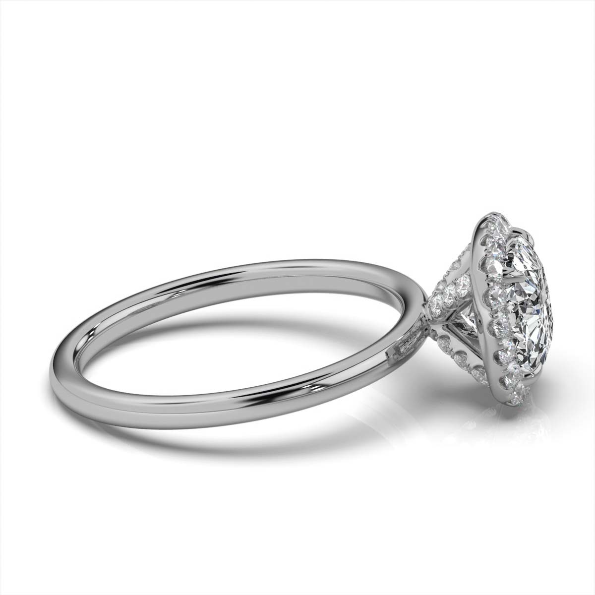 14K White Gold Loretta Hidden Accents Halo Lab Grown Diamond Ring (2/5 ct. tw)