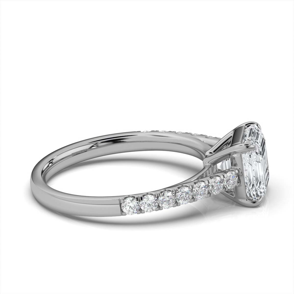 14K White Gold Coral Lab Grown Diamond Ring (1/3 ct. tw)