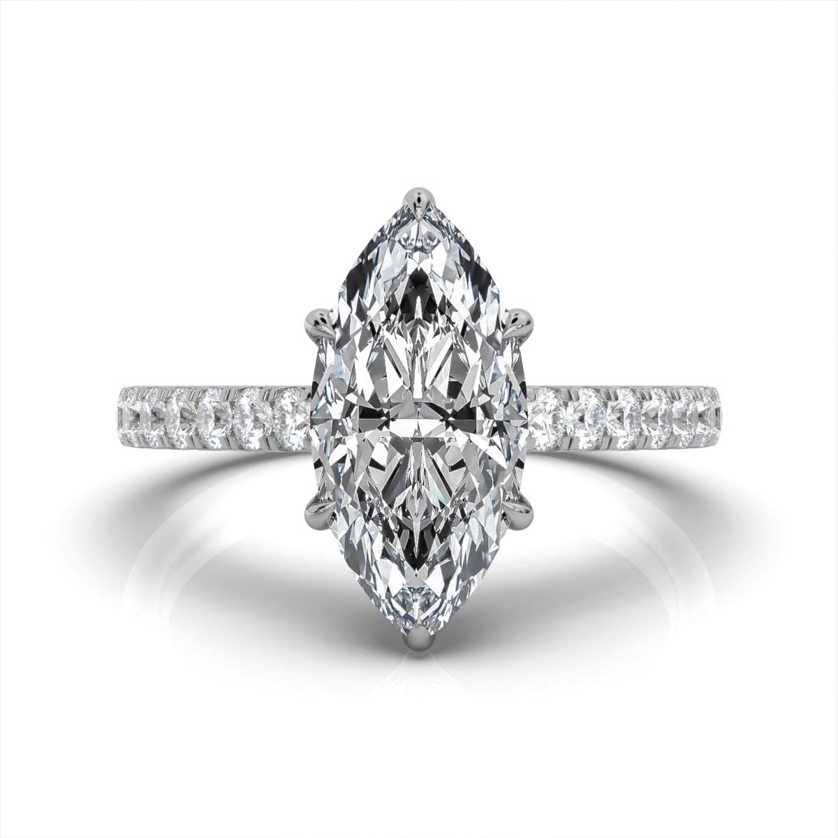 14K White Gold Coral Lab Grown Diamond Ring (1/3 ct. tw)