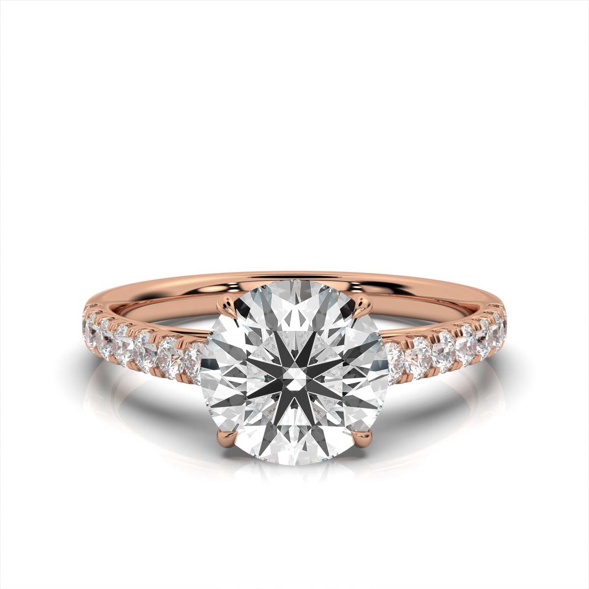14K Rose Gold Coral Lab Grown Diamond Ring (1/3 ct. tw)