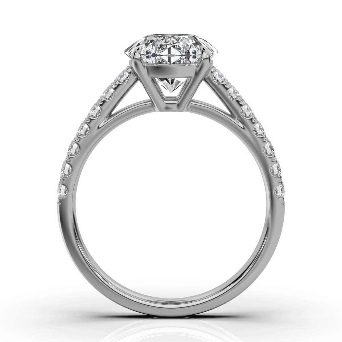 14K White Gold Coral Lab Grown Diamond Ring (1/3 ct. tw)