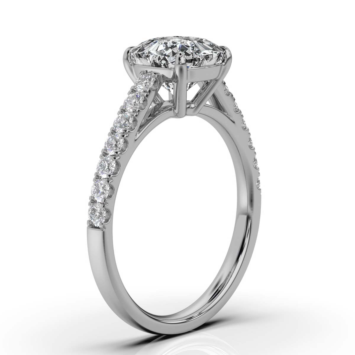 14K White Gold Coral Lab Grown Diamond Ring (1/3 ct. tw)