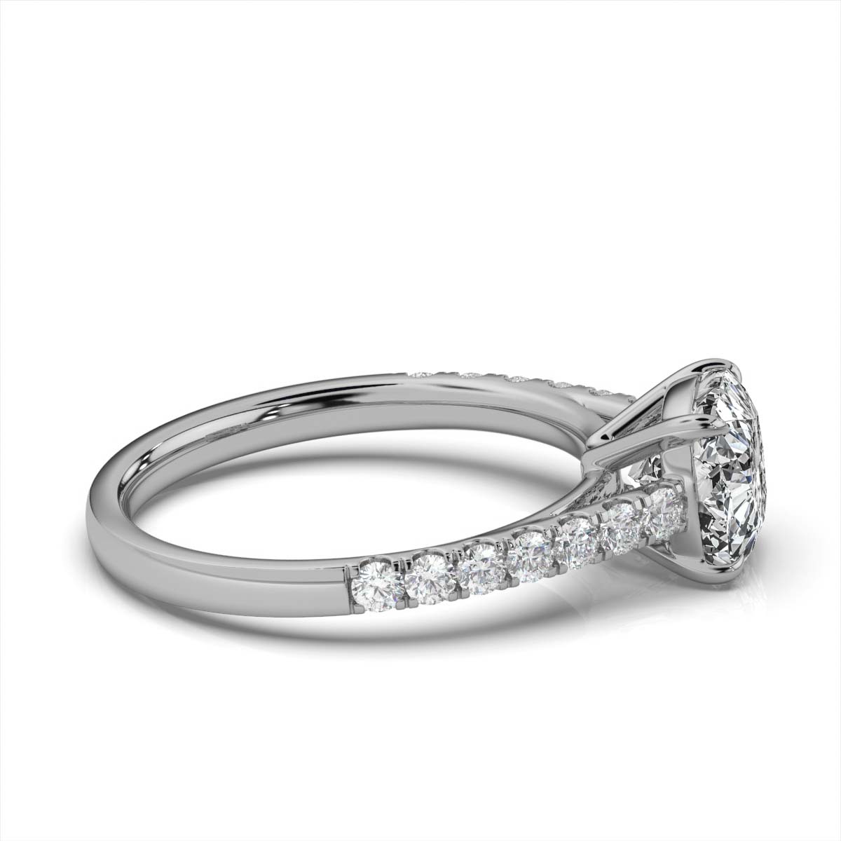 14K White Gold Coral Lab Grown Diamond Ring (1/3 ct. tw)
