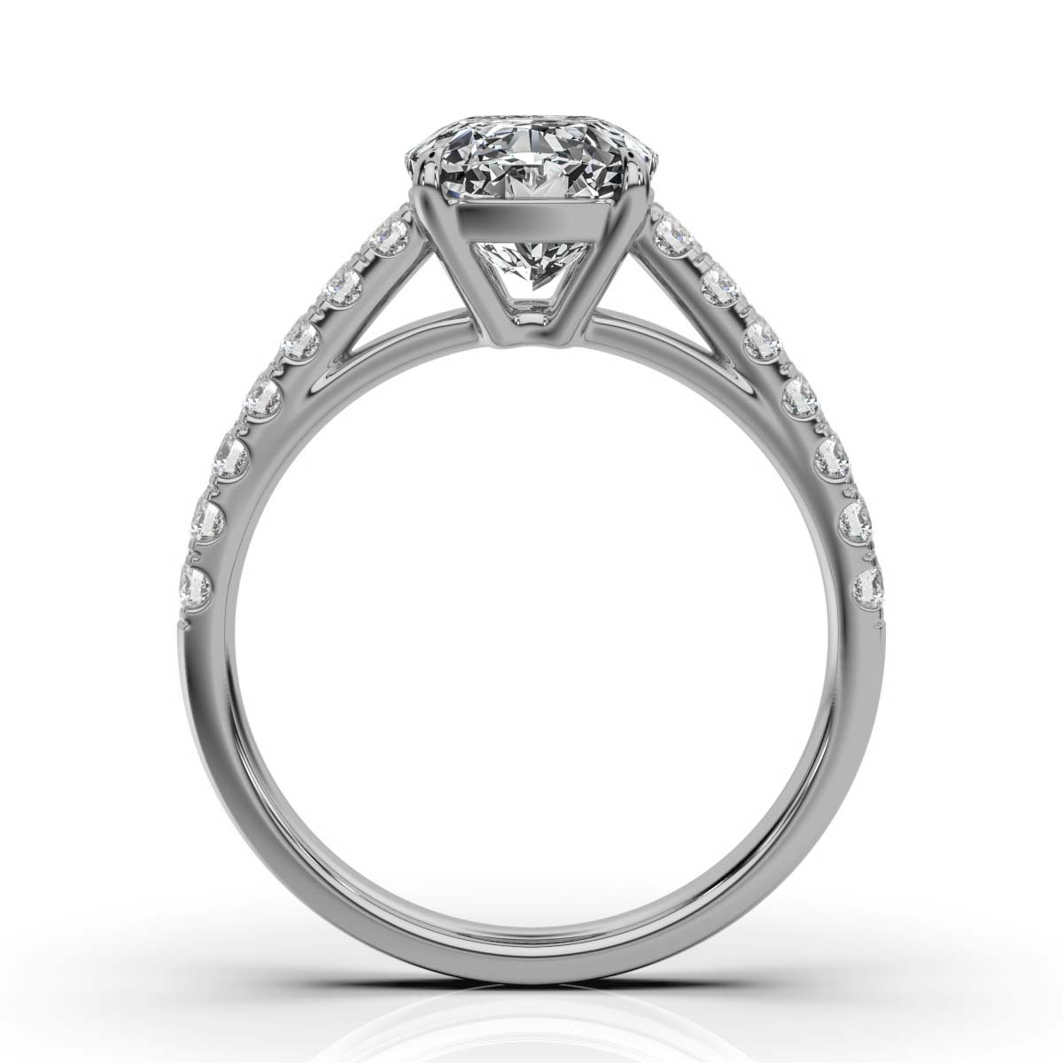 14K White Gold Coral Lab Grown Diamond Ring (1/3 ct. tw)