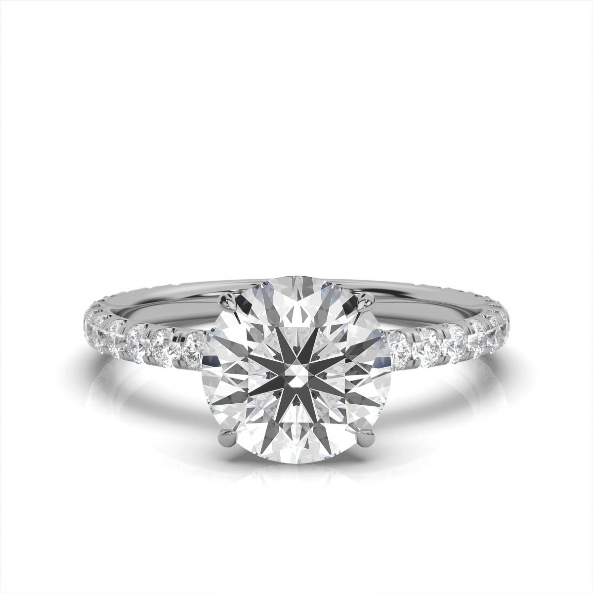 14K White Gold Lucia Accents Lab Grown Diamond Engagement Ring (1/2 ct. tw)