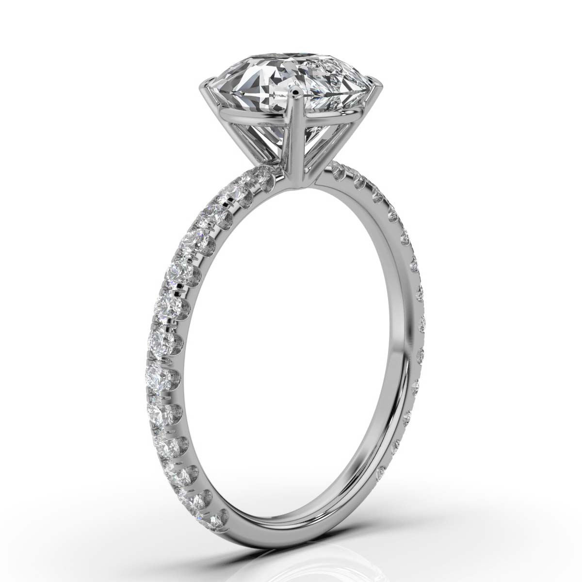 14K White Gold Lucia Accents Lab Grown Diamond Engagement Ring (1/2 ct. tw)