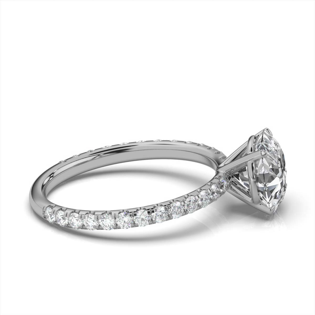 14K White Gold Lucia Accents Lab Grown Diamond Engagement Ring (1/2 ct. tw)