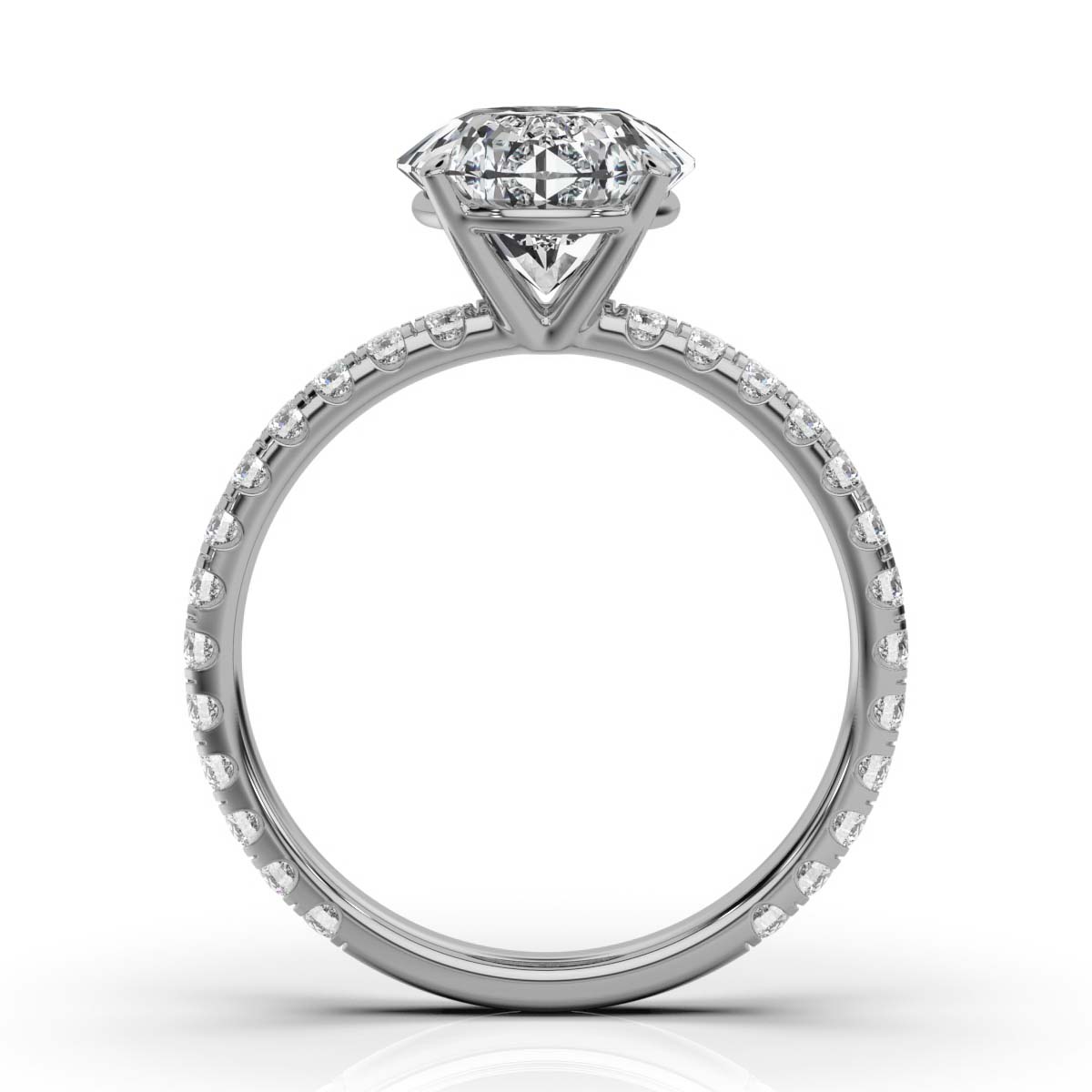 14K White Gold Lucia Accents Lab Grown Diamond Engagement Ring (1/2 ct. tw)