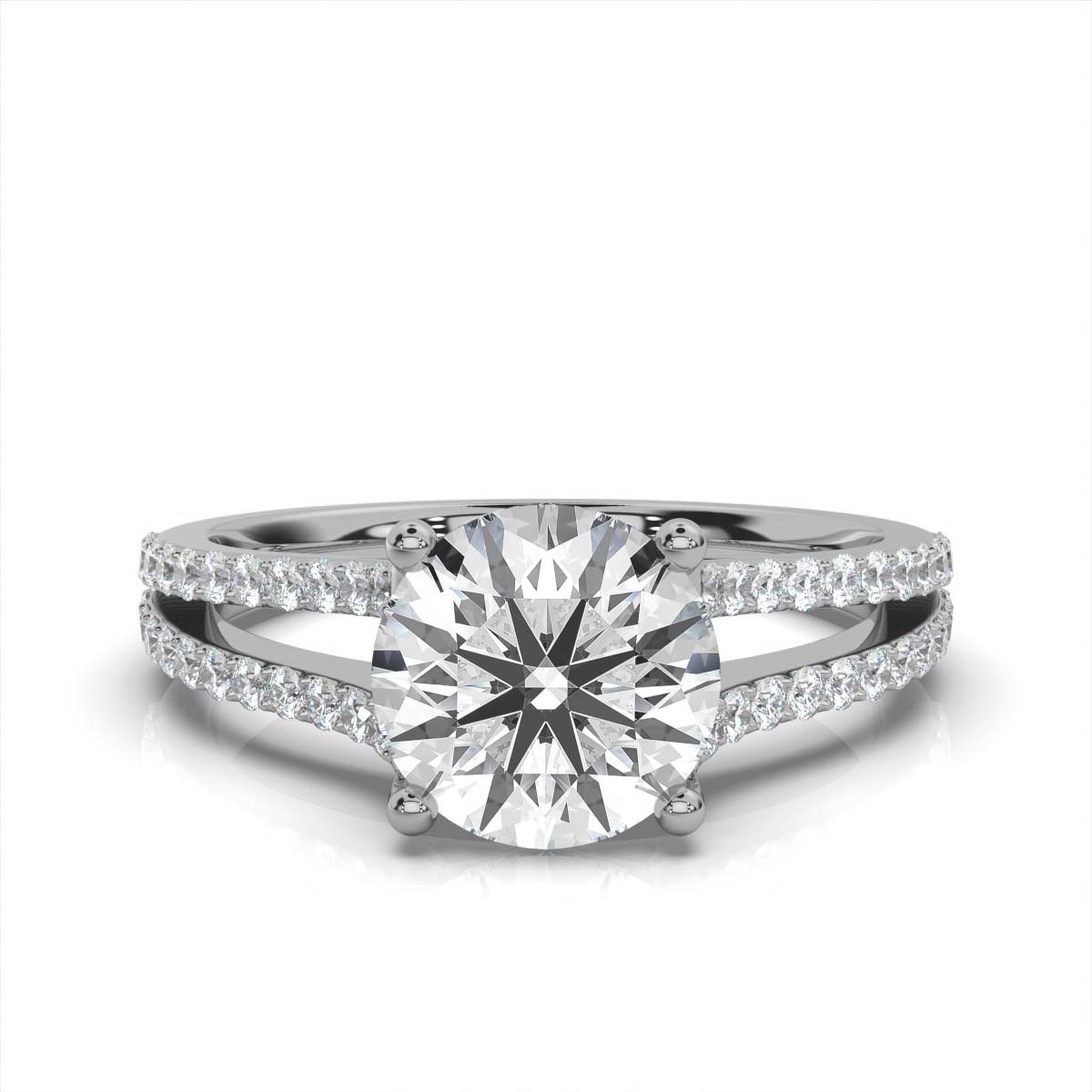 14K White Gold Autumn Split Shank Lab Grown Diamond Ring (2/5 ct. tw)