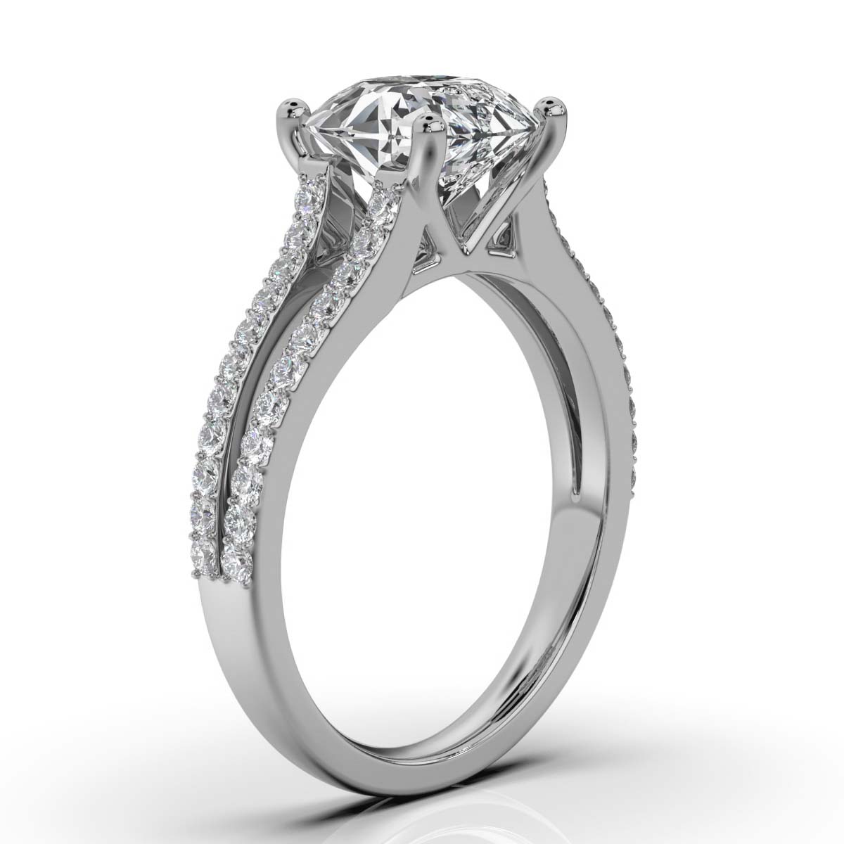 14K White Gold Autumn Split Shank Lab Grown Diamond Ring (2/5 ct. tw)