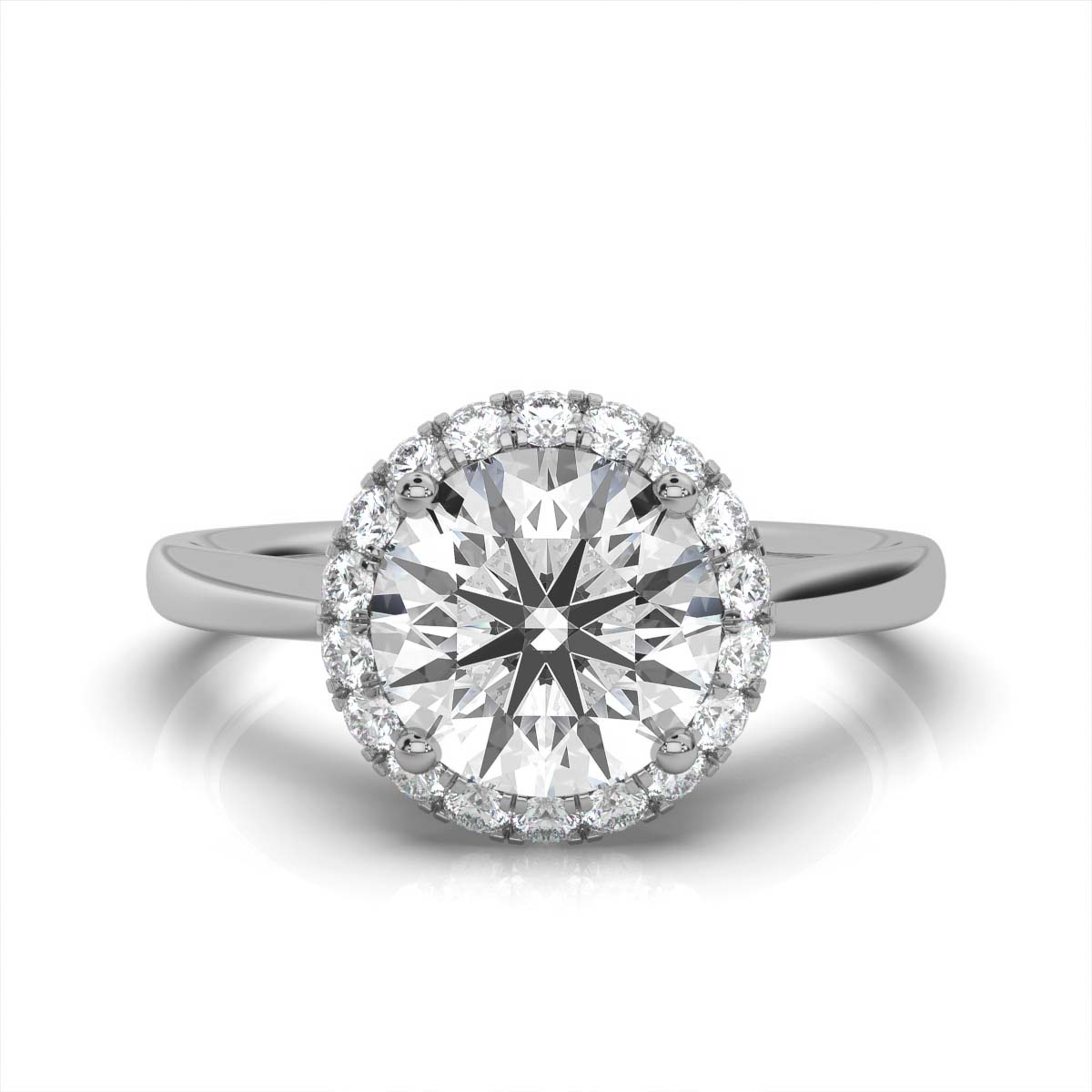 14K White Gold Sabien Halo Lab Grown Diamond Ring (1/4 ct. tw)